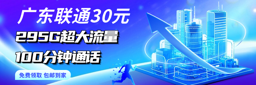 广东联通30元295G流量+100分钟通话